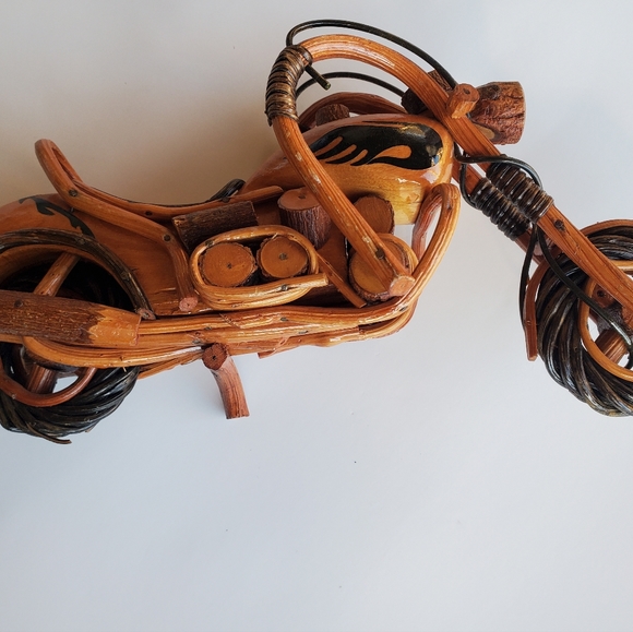 Wooden Motorcycle Model Handmade Chopper Collectible Sculpture Cycle 12" 6" 3" - Picture 12 of 13
